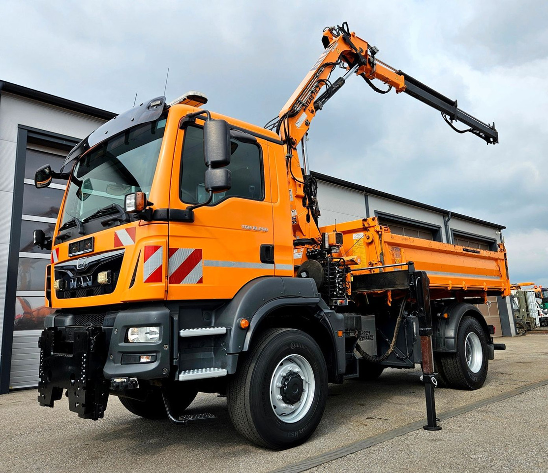 Самосвал камион, Камион с кран MAN TGM 18.290 4x4 Atlas 75.2 Kran Funk Euro6: снимка 8