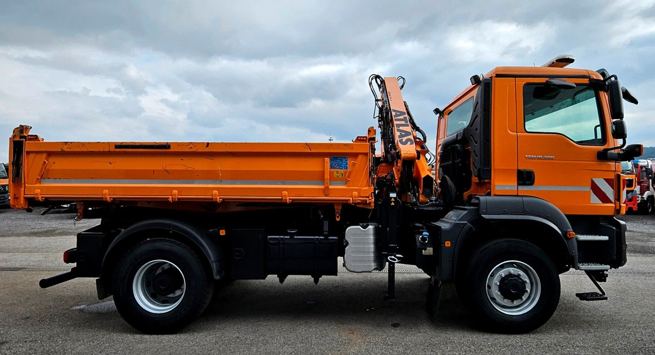Самосвал камион, Камион с кран MAN TGM 18.290 4x4 Atlas 75.2 Kran Funk Euro6: снимка 16