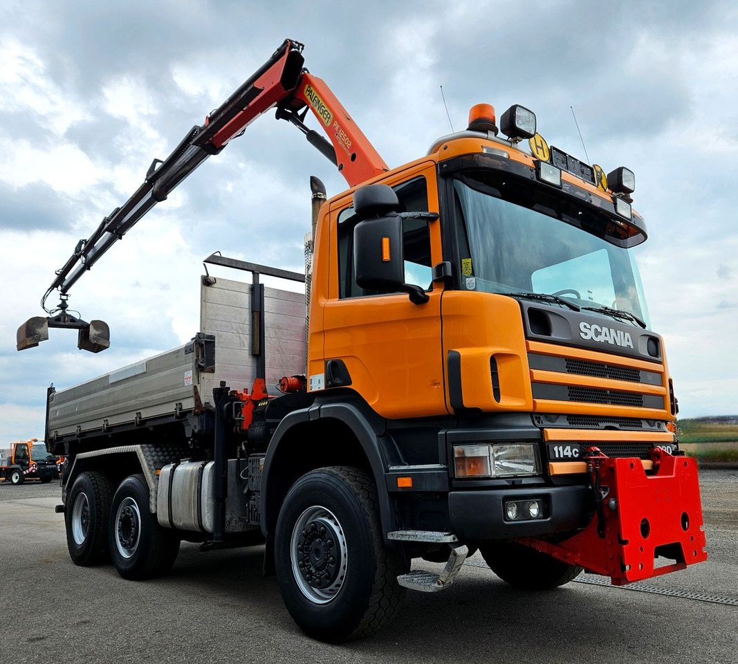 Scania P114 380 6x4-4 Palfinger PK12502 Kran Funk - Самосвал камион, Камион с кран: снимка 1 Scania P114 380 6x4-4 Palfinger PK12502 Kran Funk - Самосвал камион, Камион с кран: снимка 1