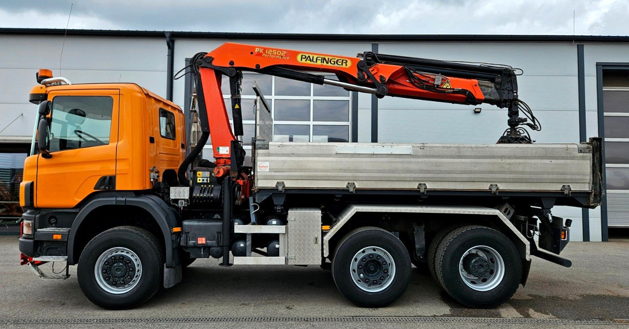 Scania P114 380 6x4-4 Palfinger PK12502 Kran Funk - Самосвал камион, Камион с кран: снимка 4 Scania P114 380 6x4-4 Palfinger PK12502 Kran Funk - Самосвал камион, Камион с кран: снимка 4