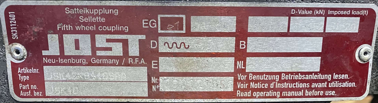 Ralla Jost Volvo E5 - Седло за Ремарке: снимка 2 Ralla Jost Volvo E5 - Седло за Ремарке: снимка 2