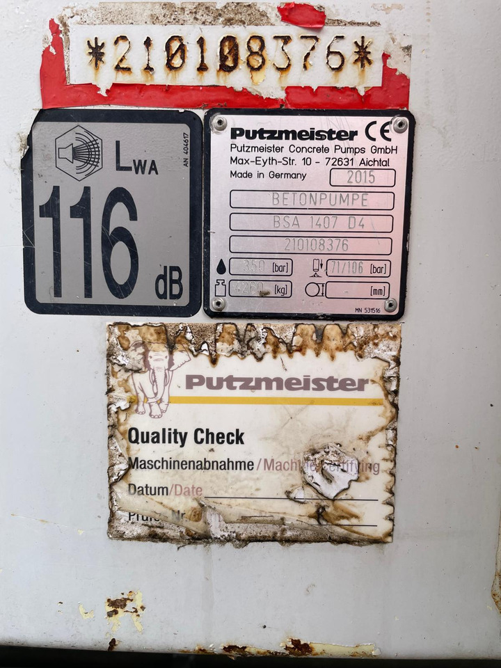 PUTZMEISTER 1407 - Стационарна бетон помпа: снимка 2 PUTZMEISTER 1407 - Стационарна бетон помпа: снимка 2