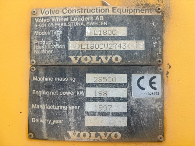 Volvo L 180 C Engine replaced, CDC - Колесен товарач: снимка 3 Volvo L 180 C Engine replaced, CDC - Колесен товарач: снимка 3