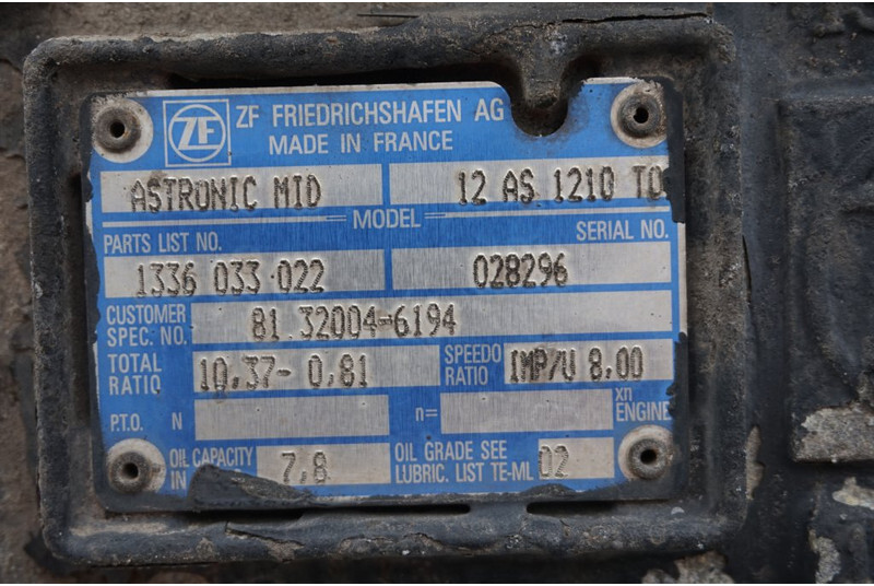 ZF 12AS1210OD TGM - Скоростна кутия за Камион: снимка 5 ZF 12AS1210OD TGM - Скоростна кутия за Камион: снимка 5