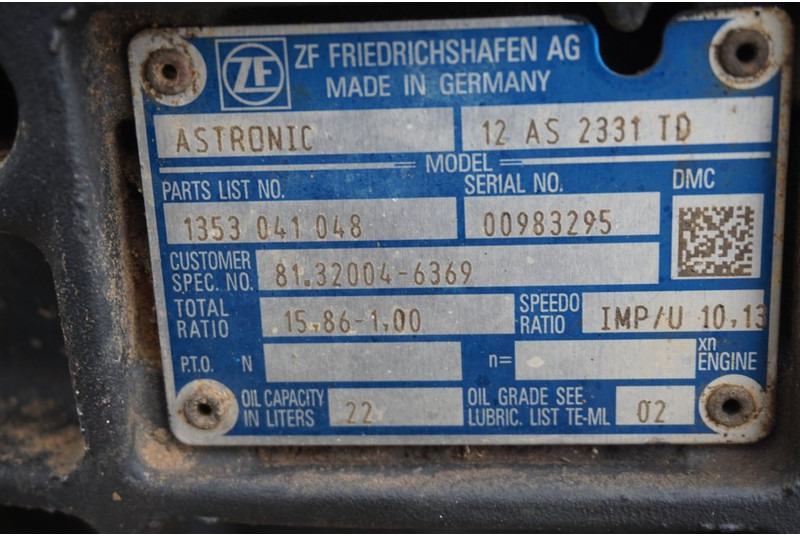 ZF 12AS2131DD+INT3 81.32004-6369 - Скоростна кутия за Камион: снимка 5 ZF 12AS2131DD+INT3 81.32004-6369 - Скоростна кутия за Камион: снимка 5