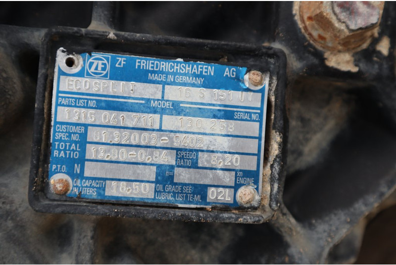 ZF 16S151OD+INT F2000 81.32004-6402 - Скоростна кутия за Камион: снимка 5 ZF 16S151OD+INT F2000 81.32004-6402 - Скоростна кутия за Камион: снимка 5