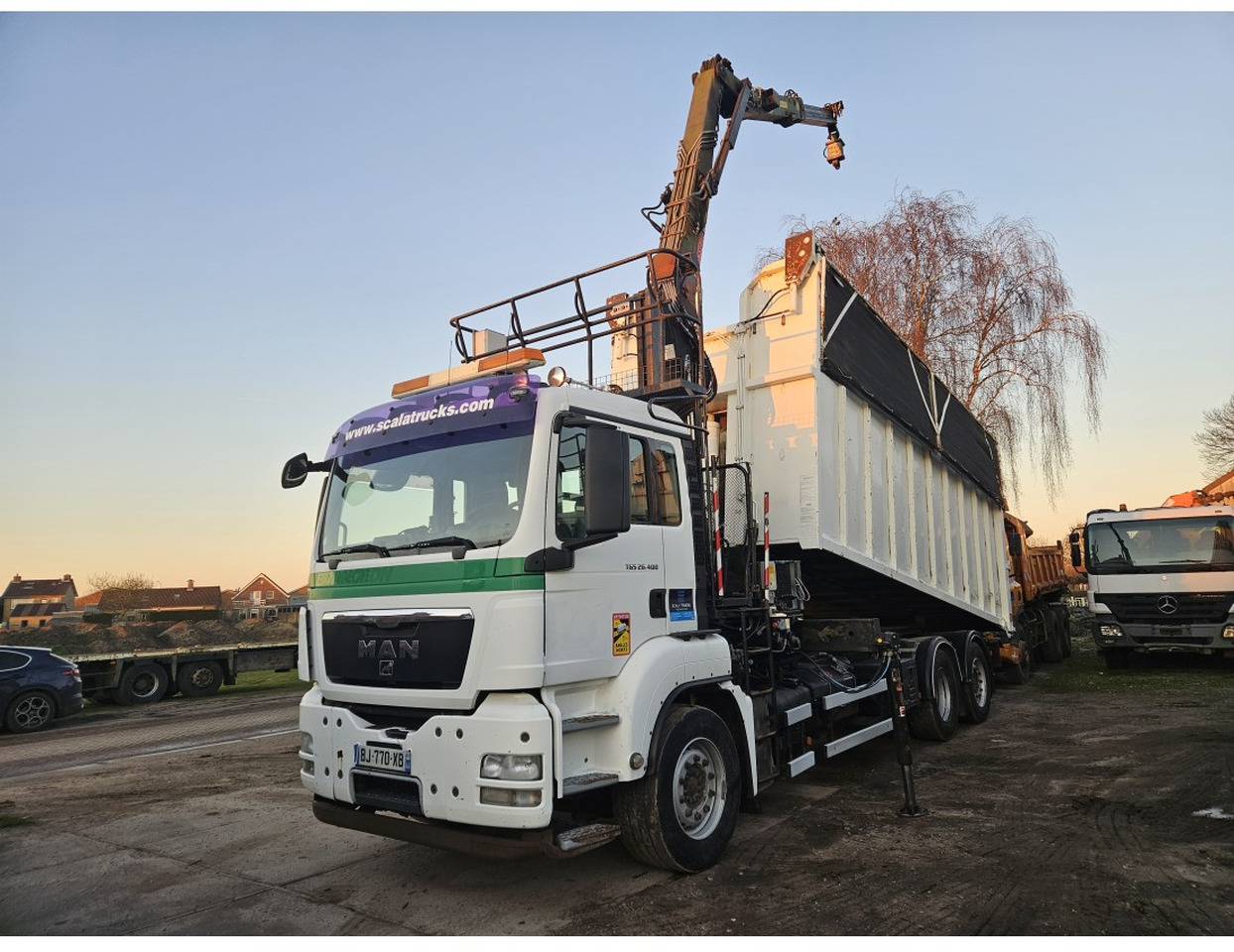 MAN TGS 26.400 6x2 steering axle lenk Tipper Crane Jonsered 1320 Z - Самосвал камион, Камион с кран: снимка 1 MAN TGS 26.400 6x2 steering axle lenk Tipper Crane Jonsered 1320 Z - Самосвал камион, Камион с кран: снимка 1