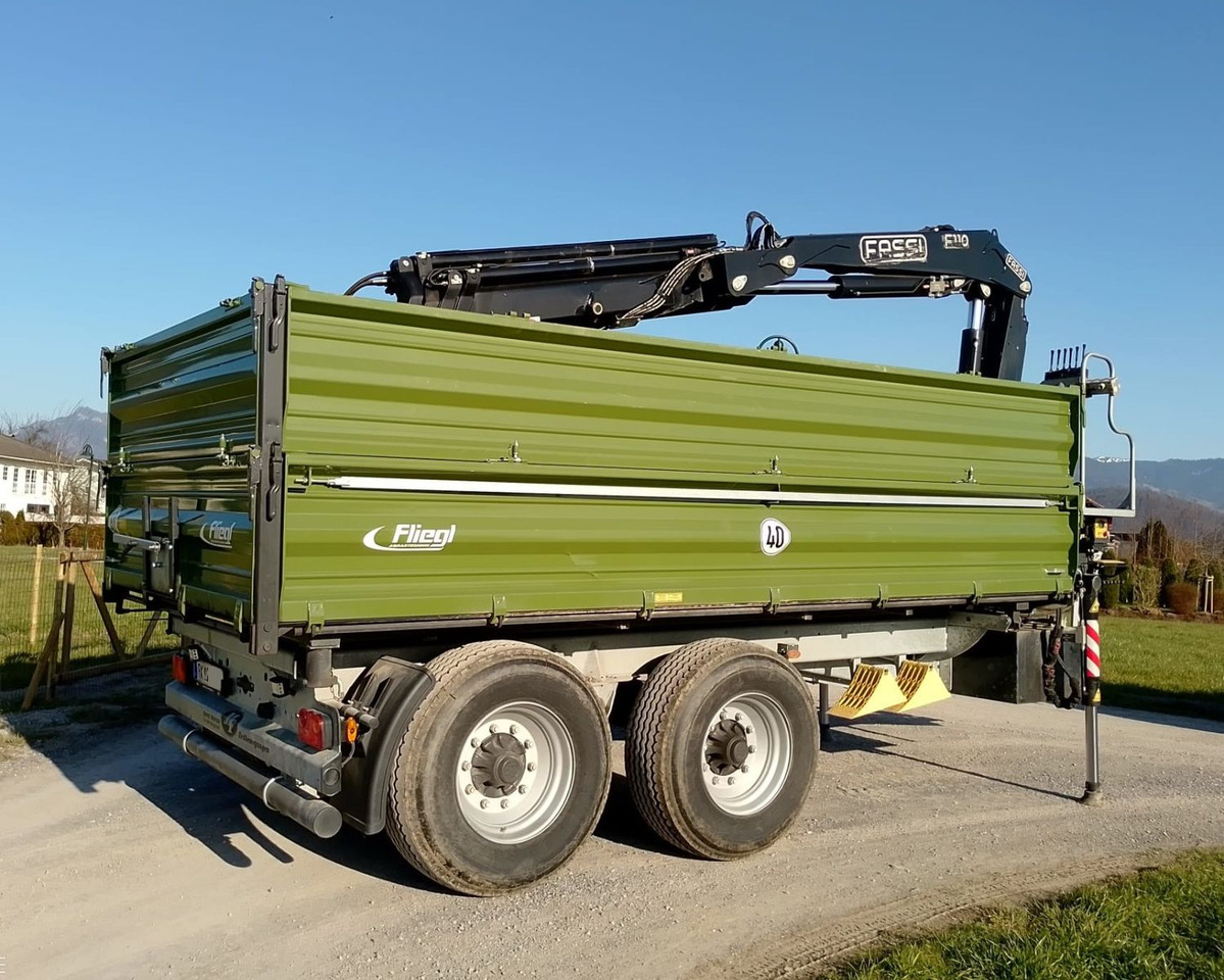 Fliegl TDK160, Agraranhänger, Fassi F110, EU Papiere - Самосвал ремарке: снимка 3 Fliegl TDK160, Agraranhänger, Fassi F110, EU Papiere - Самосвал ремарке: снимка 3