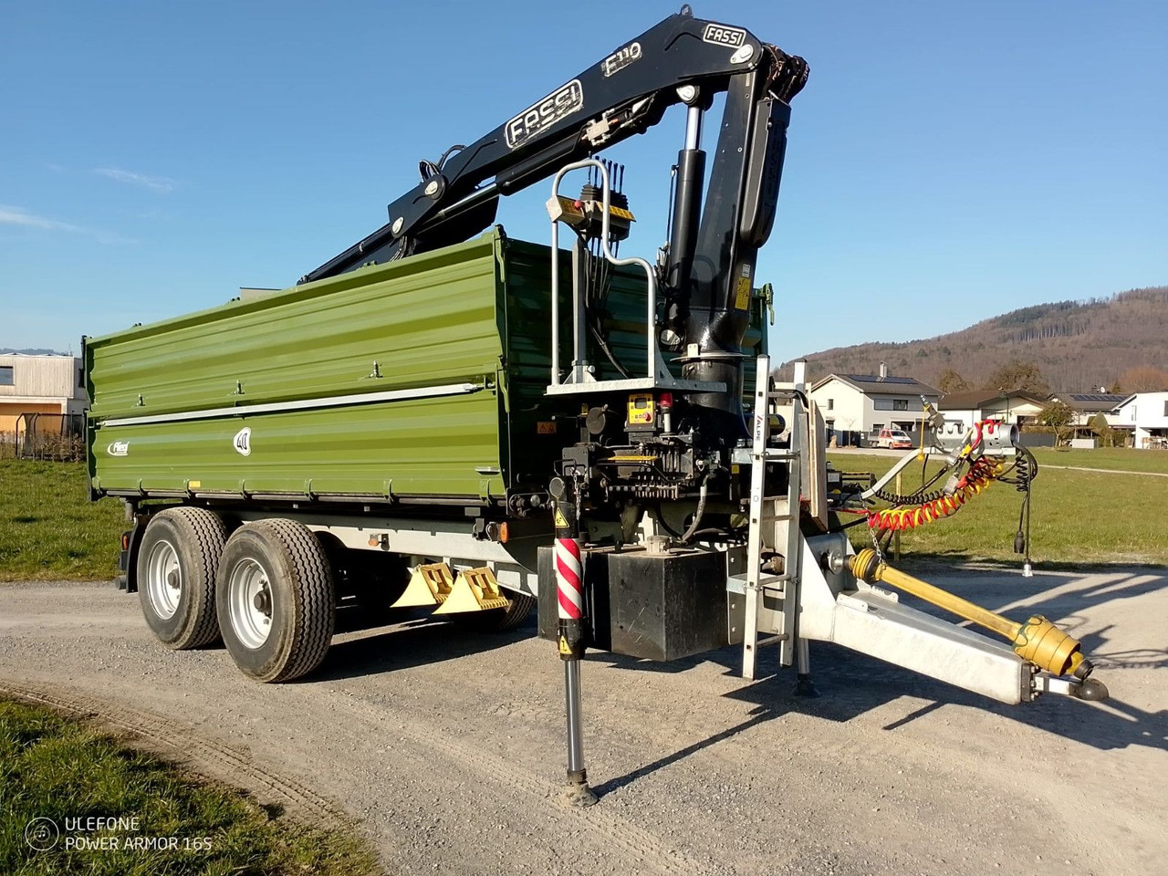 Fliegl TDK160, Agraranhänger, Fassi F110, EU Papiere - Самосвал ремарке: снимка 1 Fliegl TDK160, Agraranhänger, Fassi F110, EU Papiere - Самосвал ремарке: снимка 1