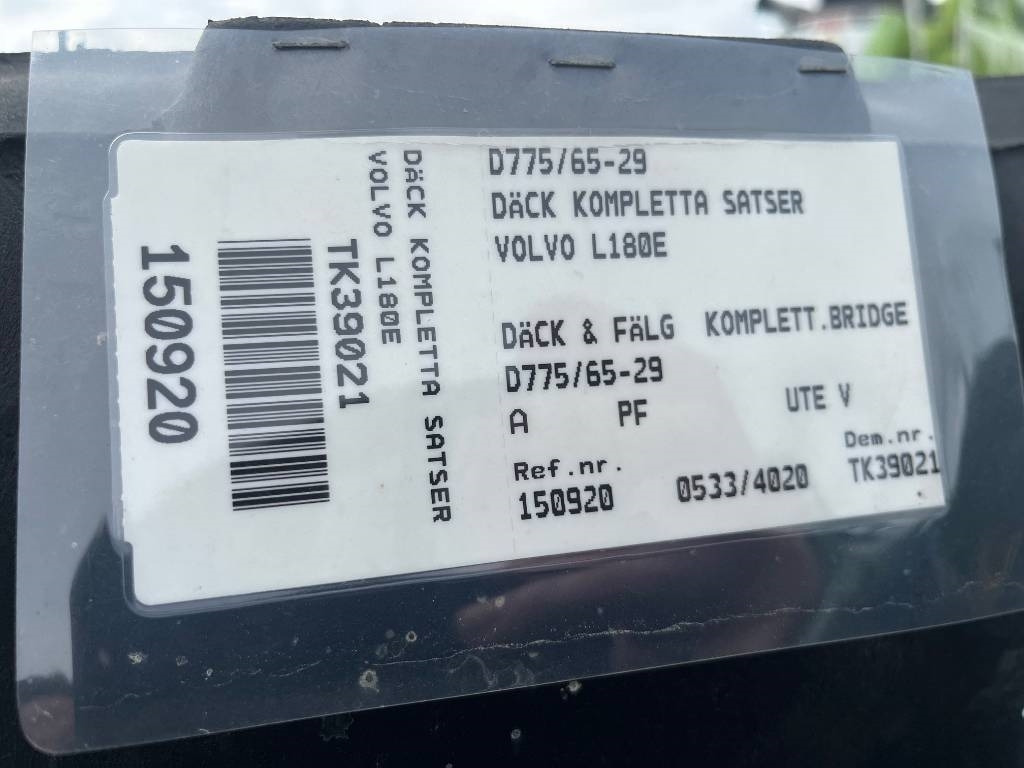 Bridgestone 775 /65 R29 Volvo L180 Wheels - Комплект колела: снимка 5 Bridgestone 775 /65 R29 Volvo L180 Wheels - Комплект колела: снимка 5