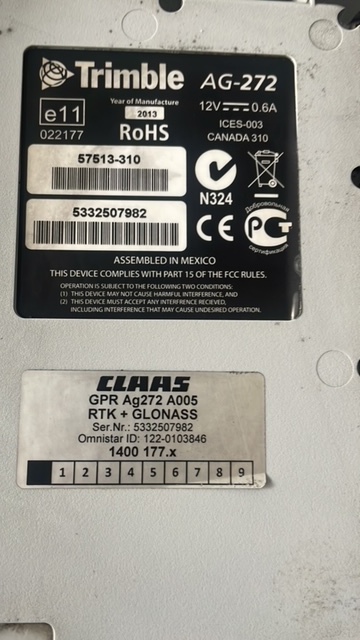 Claas GPS Pilot AG 272 , Trimble AG 272 , RTK - Навигационна система за Селскостопанска техника: снимка 2 Claas GPS Pilot AG 272 , Trimble AG 272 , RTK - Навигационна система за Селскостопанска техника: снимка 2