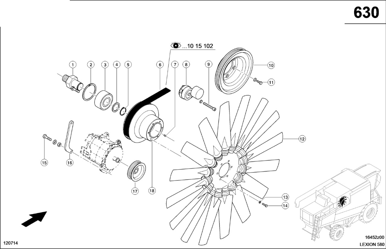 Claas Lexion 580 ROTOR 0007436510 (Napęd wentylatora) - Вентилатор за Зърнокомбайн: снимка 1 Claas Lexion 580 ROTOR 0007436510 (Napęd wentylatora) - Вентилатор за Зърнокомбайн: снимка 1