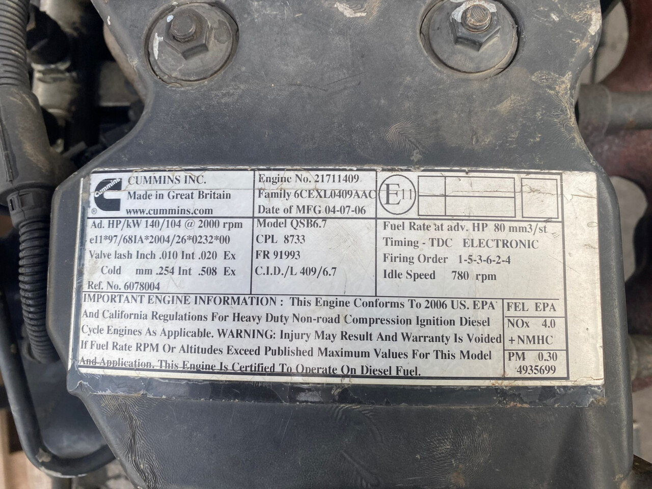 Cummins 21711409 QSB 6.7 - Двигател за Селскостопанска техника: снимка 1 Cummins 21711409 QSB 6.7 - Двигател за Селскостопанска техника: снимка 1