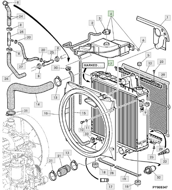 John Deere 6820 6920 6920S - przewód wąź chłodnicy L116423 - Радиатор за Селскостопанска техника: снимка 1 John Deere 6820 6920 6920S - przewód wąź chłodnicy L116423 - Радиатор за Селскостопанска техника: снимка 1