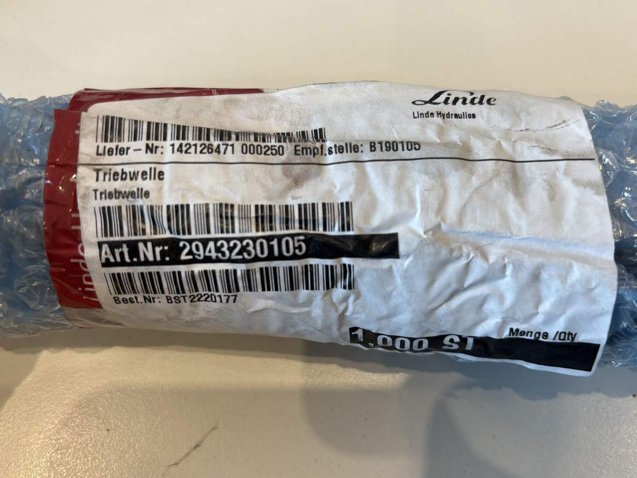 Linde HMV105 HMF105 Wał napędowy SKS 2943230105 2343230110 Oryginał - Полуоска за Подемно-транспортна техника: снимка 1 Linde HMV105 HMF105 Wał napędowy SKS 2943230105 2343230110 Oryginał - Полуоска за Подемно-транспортна техника: снимка 1