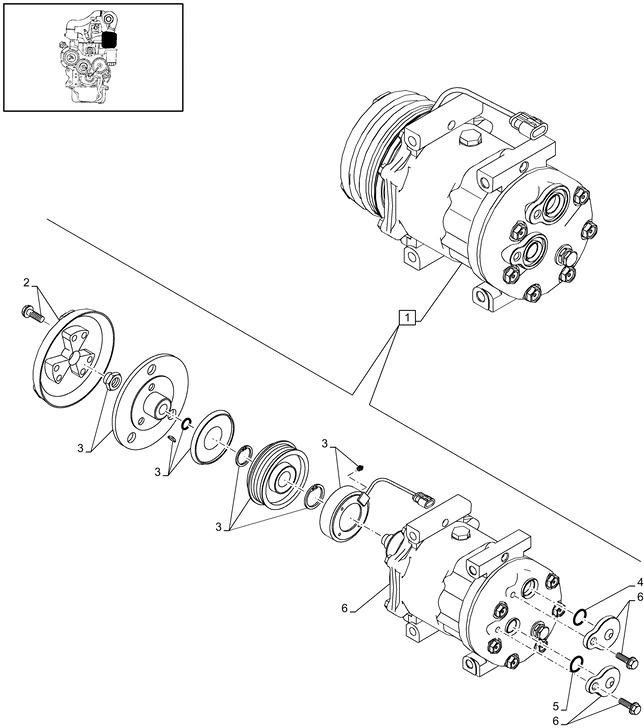New Holland T6010 T6090 T6070 Sprezarka klimatyz 12v, 43w, w/ pulley 87709785 - Компресор климатик за Трактор: снимка 1 New Holland T6010 T6090 T6070 Sprezarka klimatyz 12v, 43w, w/ pulley 87709785 - Компресор климатик за Трактор: снимка 1