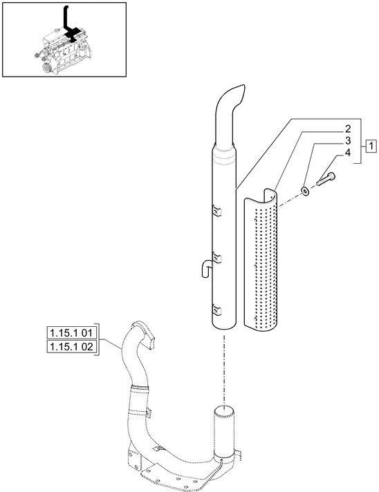 New Holland T6010 Tłumik 87324758 - Заглушител за Трактор: снимка 1 New Holland T6010 Tłumik 87324758 - Заглушител за Трактор: снимка 1