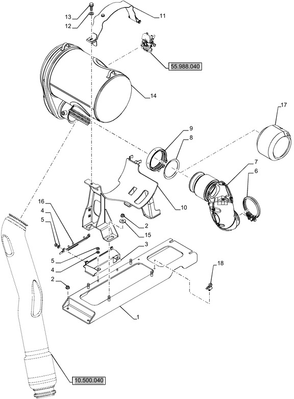 New Holland T6070 Reman-diesel particulate filter muffler doc cluster 9.5x3.3 hp 47536446R - Изпускателна система за Трактор: снимка 1 New Holland T6070 Reman-diesel particulate filter muffler doc cluster 9.5x3.3 hp 47536446R - Изпускателна система за Трактор: снимка 1