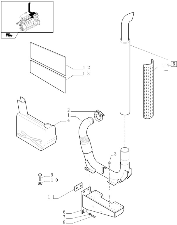 New Holland T6090 Tłumik 87533949 - Заглушител за Трактор: снимка 1 New Holland T6090 Tłumik 87533949 - Заглушител за Трактор: снимка 1