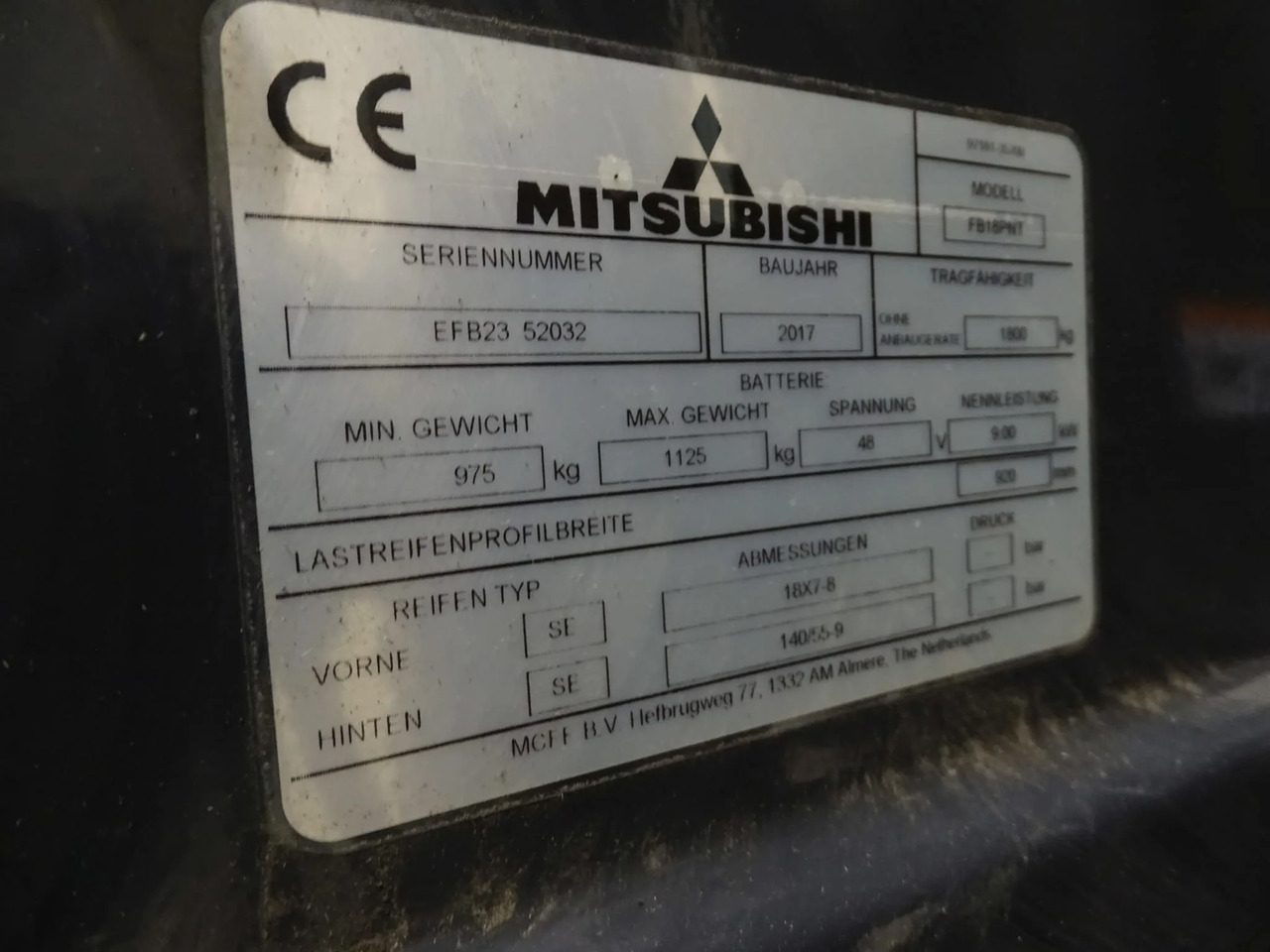 Mitsubishi FB18PNT - Електрокар: снимка 2 Mitsubishi FB18PNT - Електрокар: снимка 2