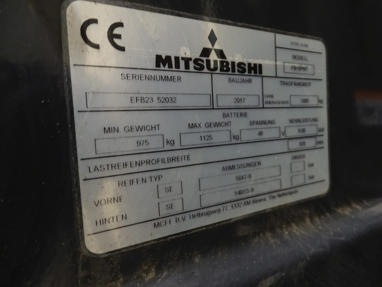 Mitsubishi FB18PNT - Електрокар: снимка 2 Mitsubishi FB18PNT - Електрокар: снимка 2
