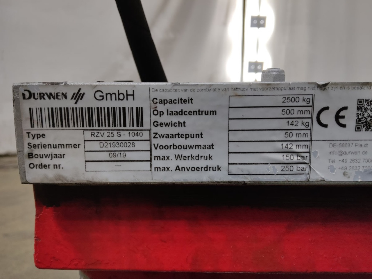 Durwen RZV25S - Прикачен инвентар за Подемно-транспортна техника: снимка 2 Durwen RZV25S - Прикачен инвентар за Подемно-транспортна техника: снимка 2