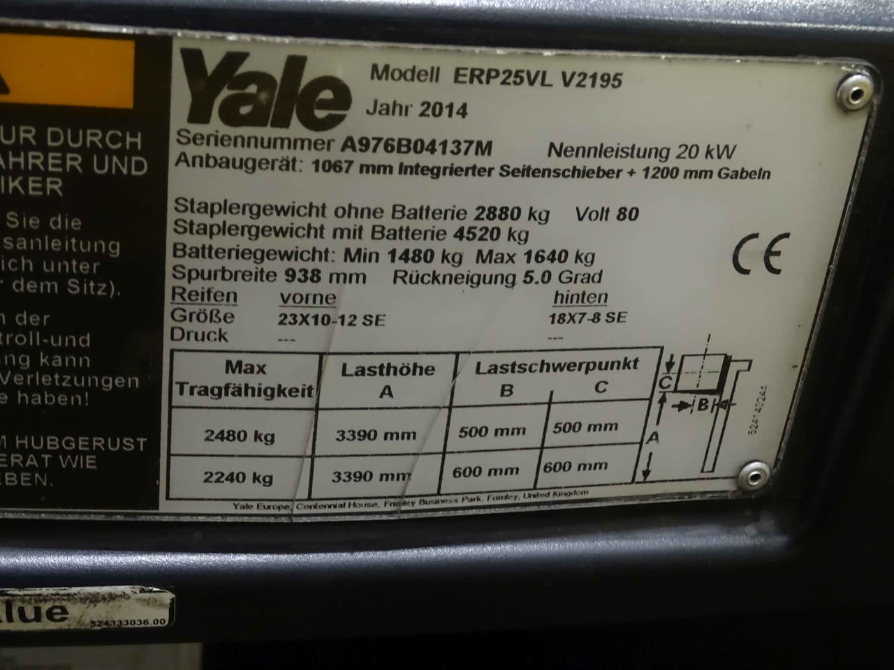 Yale ERP25VL - Електрокар: снимка 2 Yale ERP25VL - Електрокар: снимка 2