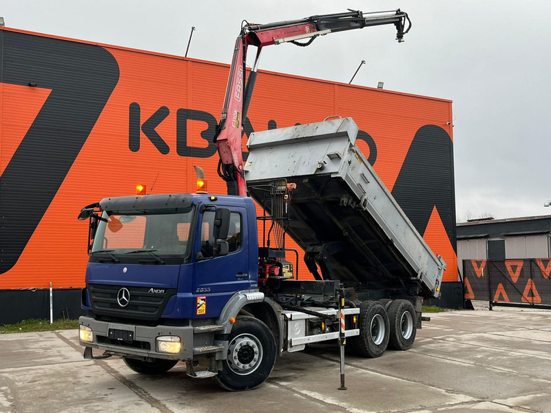 Mercedes-Benz Axor 2633 6x4 FASSI F110AK22 / BOX L=5040 mm - Самосвал камион, Камион с кран: снимка 1 Mercedes-Benz Axor 2633 6x4 FASSI F110AK22 / BOX L=5040 mm - Самосвал камион, Камион с кран: снимка 1