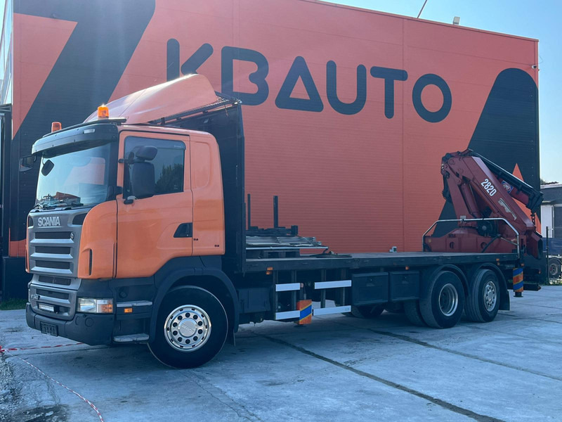 Scania R 340 6x2*4 HMF 2823-K6 + JIB / PLATFORM L=7293 mm - Бордови камион, Камион с кран: снимка 2 Scania R 340 6x2*4 HMF 2823-K6 + JIB / PLATFORM L=7293 mm - Бордови камион, Камион с кран: снимка 2