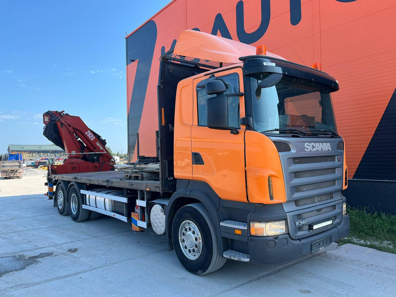 Scania R 340 6x2*4 HMF 2823-K6 + JIB / PLATFORM L=7293 mm - Бордови камион, Камион с кран: снимка 4 Scania R 340 6x2*4 HMF 2823-K6 + JIB / PLATFORM L=7293 mm - Бордови камион, Камион с кран: снимка 4