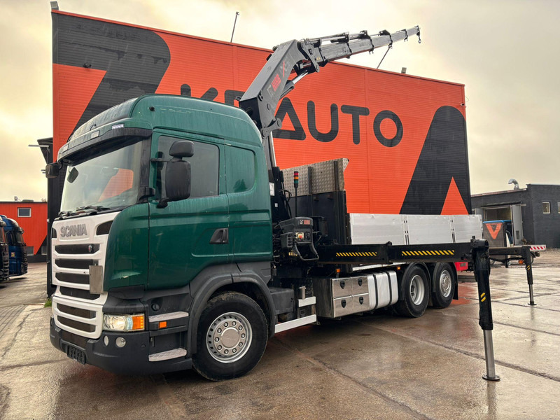 Scania R 410 6x2 HIAB 322EP-5 HIPRO / PLATFORM L=6131 mm - Бордови камион, Камион с кран: снимка 1 Scania R 410 6x2 HIAB 322EP-5 HIPRO / PLATFORM L=6131 mm - Бордови камион, Камион с кран: снимка 1