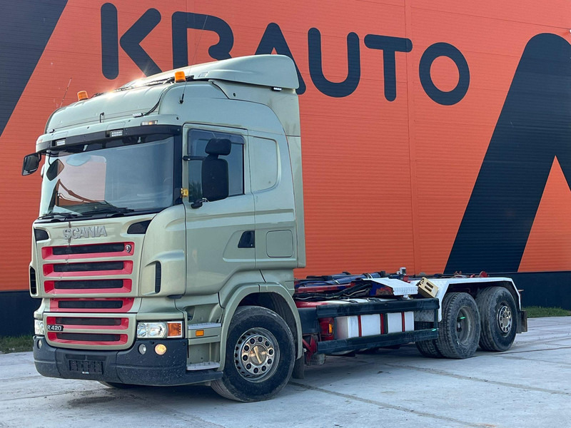 Scania R 420 6x2 PALFINGER T 20 ton / L=5450 mm / RETARDER - Мултилифт с кука камион: снимка 1 Scania R 420 6x2 PALFINGER T 20 ton / L=5450 mm / RETARDER - Мултилифт с кука камион: снимка 1