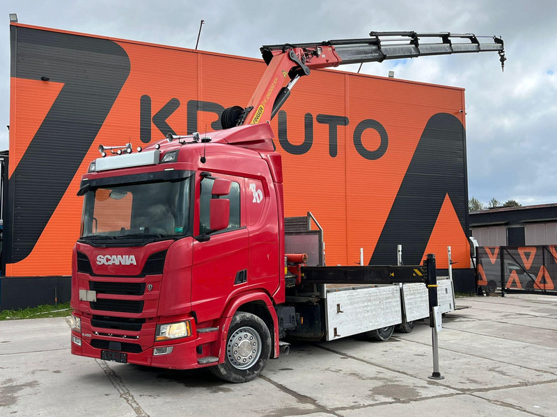 Scania R 450 6x2*4 PK 26002 / PLATFORM L=6482 mm - Бордови камион, Камион с кран: снимка 1 Scania R 450 6x2*4 PK 26002 / PLATFORM L=6482 mm - Бордови камион, Камион с кран: снимка 1