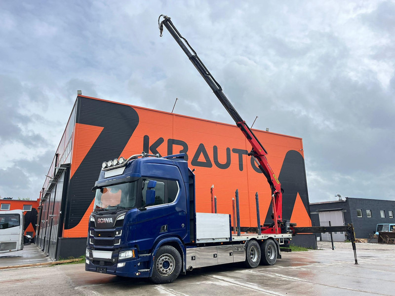 Scania R 650 6x4 PK24001 / PLATFORM L=6800 mm - Бордови камион, Камион с кран: снимка 1 Scania R 650 6x4 PK24001 / PLATFORM L=6800 mm - Бордови камион, Камион с кран: снимка 1