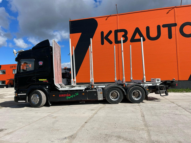 Камион за дърва, Камион с кран За превоз на дървесина Scania R 730 6x4 RETARDER: снимка 9