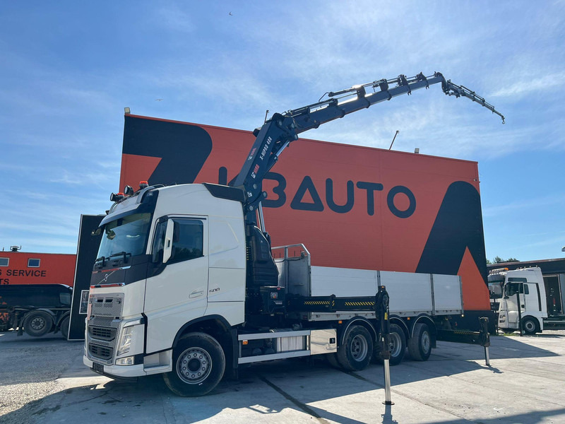 Volvo FH 500 8x4*4 HIAB 408E-6 + JIB / PLATFORM L=6434 mm - Бордови камион, Камион с кран: снимка 1 Volvo FH 500 8x4*4 HIAB 408E-6 + JIB / PLATFORM L=6434 mm - Бордови камион, Камион с кран: снимка 1