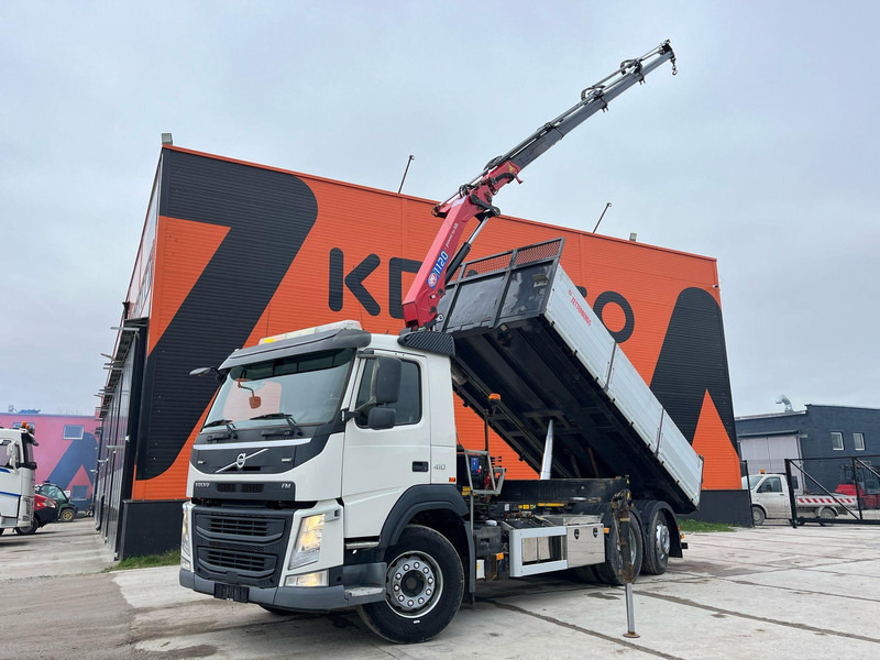 Volvo FM 410 6x2*4 HMF 1120-K4 / TIPPER BOX L=5573 mm - Самосвал камион, Камион с кран: снимка 1 Volvo FM 410 6x2*4 HMF 1120-K4 / TIPPER BOX L=5573 mm - Самосвал камион, Камион с кран: снимка 1
