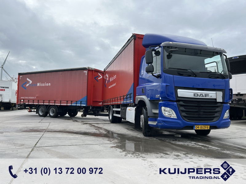 DAF CF 370 FA + Pacton MXD 218 / Curtainside Combi / Loadlift / APK TUV 05-26 - Камион с брезент: снимка 1 DAF CF 370 FA + Pacton MXD 218 / Curtainside Combi / Loadlift / APK TUV 05-26 - Камион с брезент: снимка 1