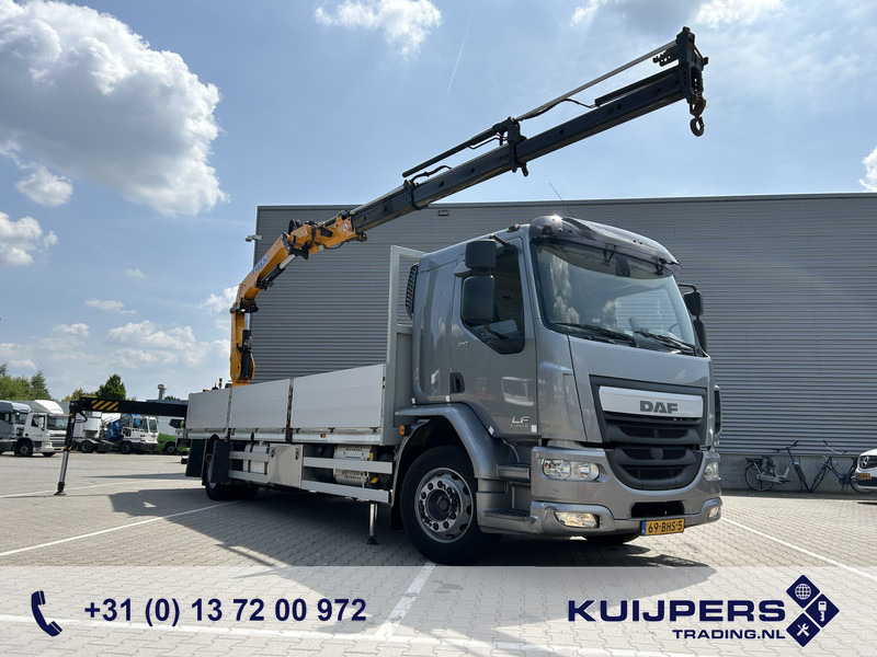 DAF LF 310 FA / Effer 175.2/3s Crane / 728 dkm / Flat Bed / APK TUV 10-25 - Камион с кран: снимка 1 DAF LF 310 FA / Effer 175.2/3s Crane / 728 dkm / Flat Bed / APK TUV 10-25 - Камион с кран: снимка 1