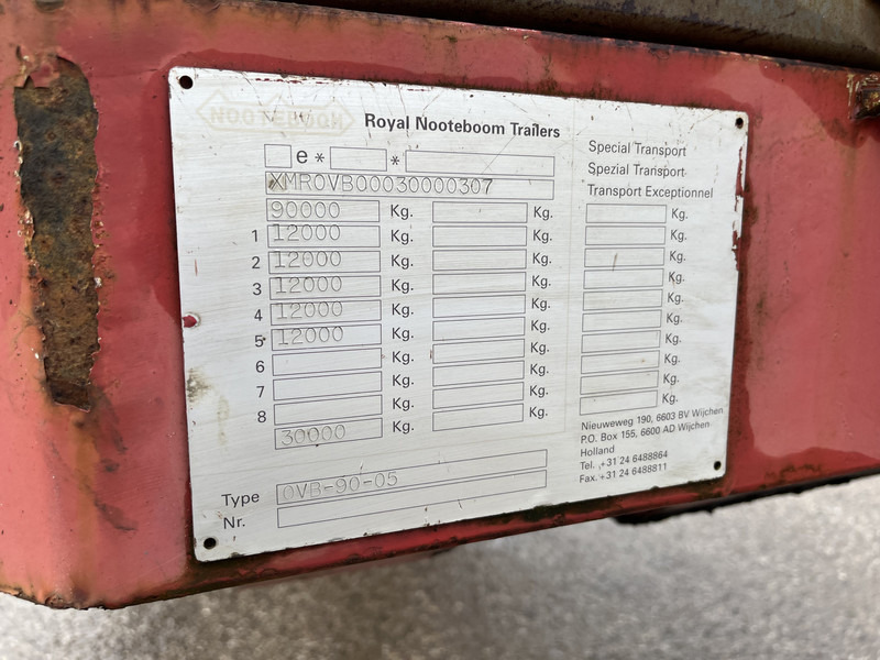 Nooteboom OVB-90-05 / 5 axle 12 Ton Hydraulic / BPW Drum / Ballast Trailer - Бордово полуремарке/ Платформа: снимка 5 Nooteboom OVB-90-05 / 5 axle 12 Ton Hydraulic / BPW Drum / Ballast Trailer - Бордово полуремарке/ Платформа: снимка 5