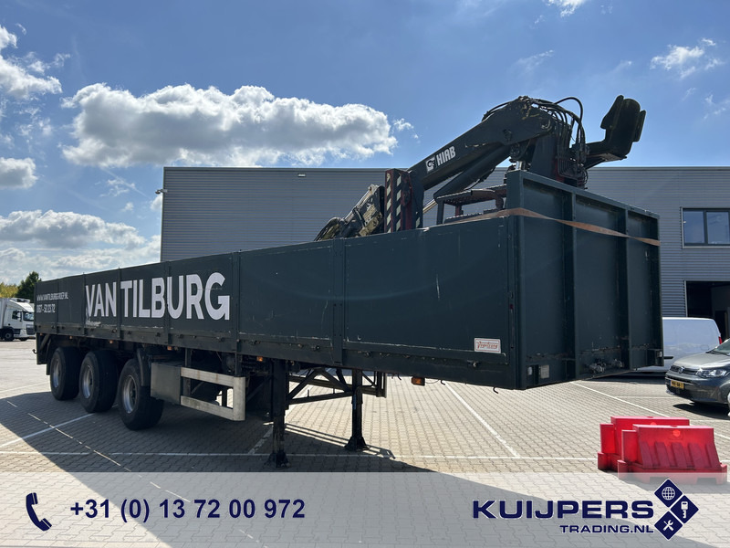 Vogelzang V02 17 30 / Heavy Duty Chassis / 3 axle 10 Ton / Hiab Crane Defect - Бордово полуремарке/ Платформа: снимка 1 Vogelzang V02 17 30 / Heavy Duty Chassis / 3 axle 10 Ton / Hiab Crane Defect - Бордово полуремарке/ Платформа: снимка 1