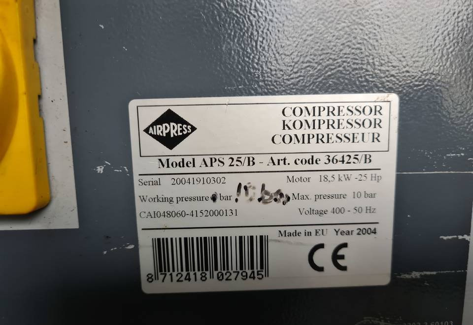 Kompresor śrubowy AIRPRESS APS 25, 18,5 kw, (2) - Компресор за въздух: снимка 5 Kompresor śrubowy AIRPRESS APS 25, 18,5 kw, (2) - Компресор за въздух: снимка 5