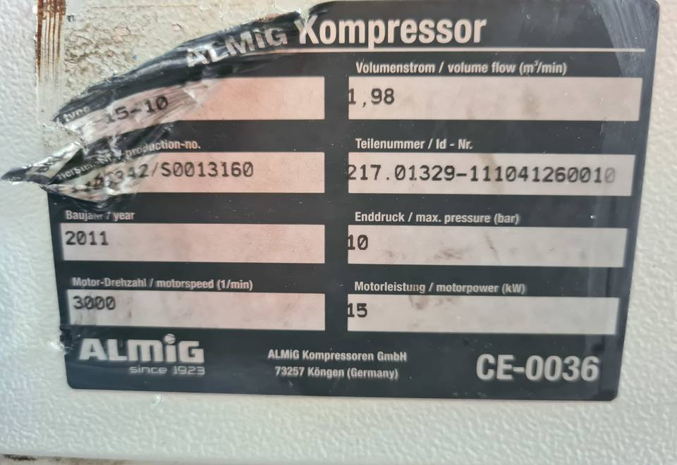 Kompresor śrubowy Almig Belt 15, 15 kw. 2011r - Компресор за въздух: снимка 5 Kompresor śrubowy Almig Belt 15, 15 kw. 2011r - Компресор за въздух: снимка 5