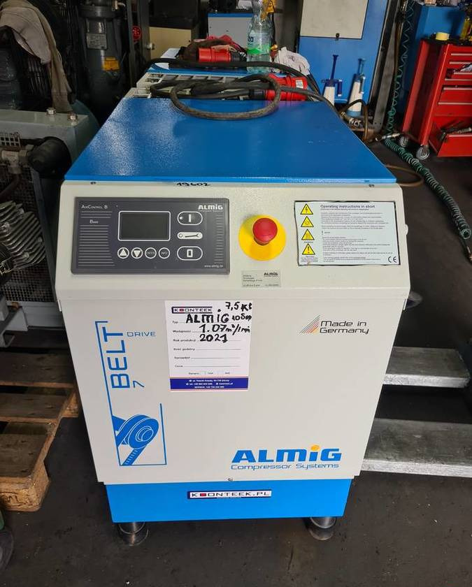 Kompresor śrubowy Almig Belt 7, 7,5 kw. 2021r - Компресор за въздух: снимка 2 Kompresor śrubowy Almig Belt 7, 7,5 kw. 2021r - Компресор за въздух: снимка 2