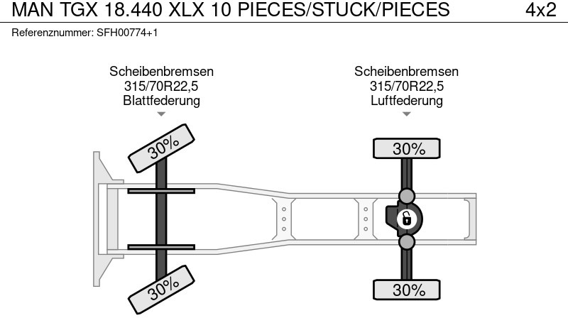 Влекач MAN TGX 18.440 XLX 10 PIECES/STUCK/PIECES: снимка 14