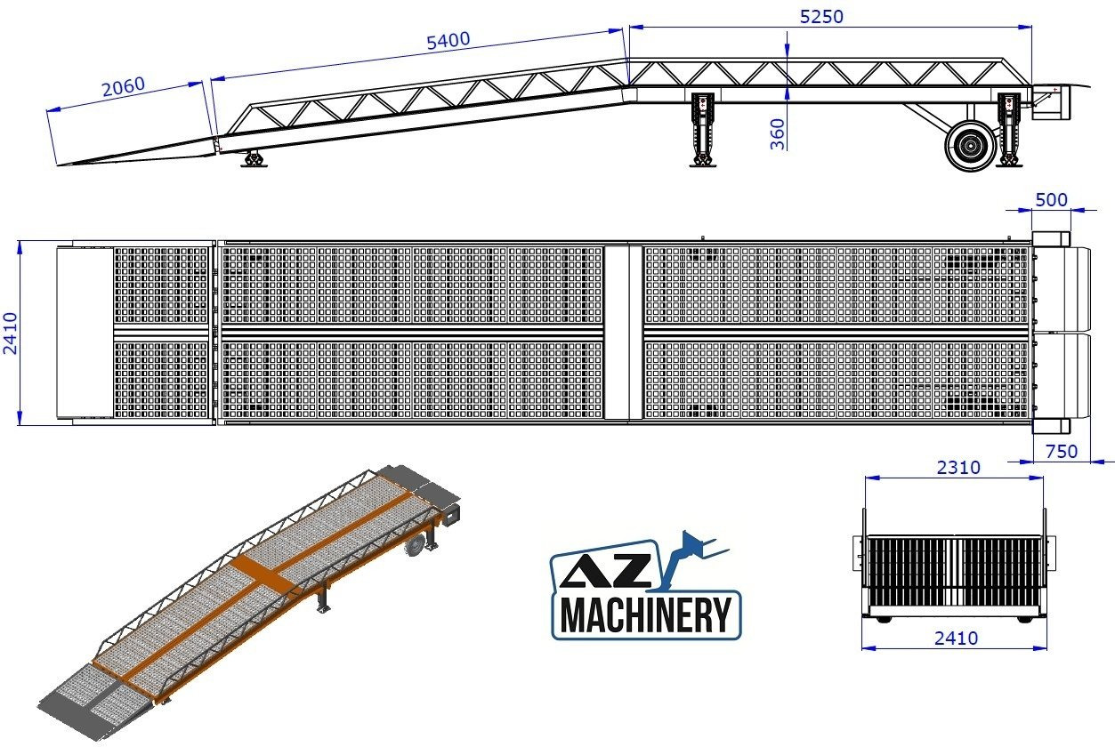 Нови Товарна рампа Loading Ramp with with electro hydraulic tilting bridge -  AZ RAMP - STAR- 8T-ZR-LLO-E: снимка 12