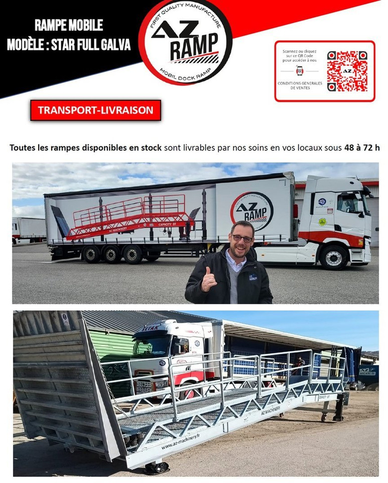 Нови Товарна рампа Loading Ramp with with hydraulic tilting bridge -  AZ RAMP - STAR- 12T FULL GALVA: снимка 14