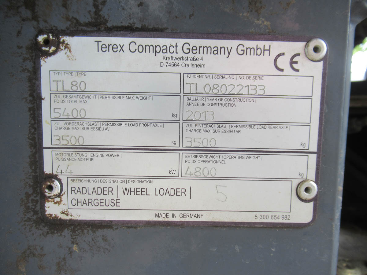 Terex TL80 - Колесен товарач: снимка 5 Terex TL80 - Колесен товарач: снимка 5