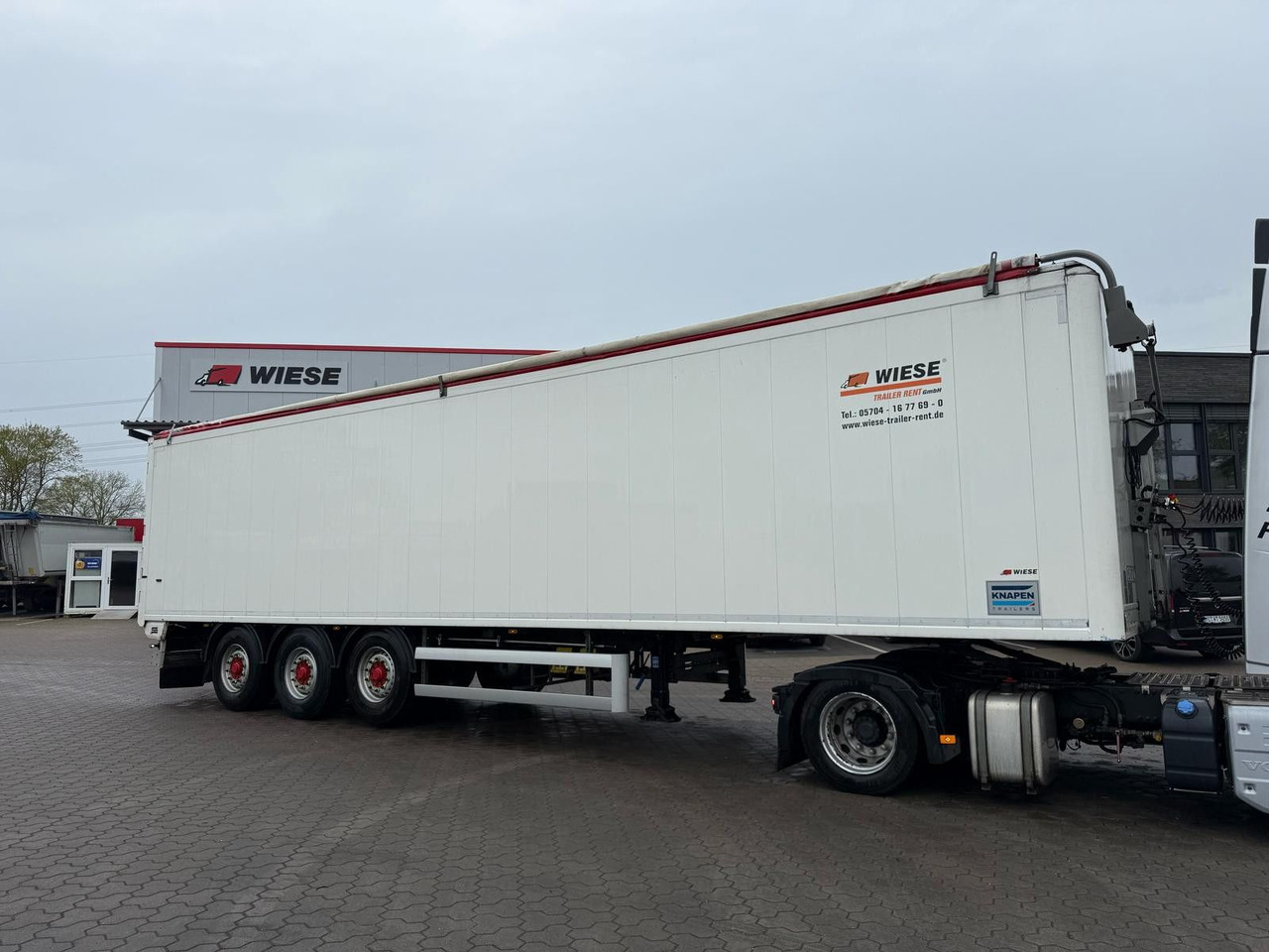 Knapen K100 Schubboden 80m³ Powersheet Lenkachse Agrar - С плъзгащ под полуремарке: снимка 1 Knapen K100 Schubboden 80m³ Powersheet Lenkachse Agrar - С плъзгащ под полуремарке: снимка 1