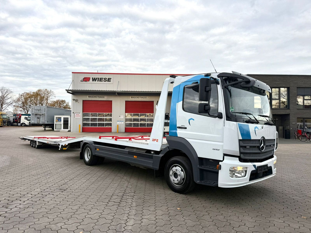 Mercedes-Benz Atego 918L Autotransporter mit BFZ Anhänger - Автовоз камион: снимка 1 Mercedes-Benz Atego 918L Autotransporter mit BFZ Anhänger - Автовоз камион: снимка 1